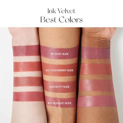 Peripera Ink the Velvet Lip Tint, High Pigment Color, Longwear, Weightless, Not Animal Tested, Gluten-Free, Paraben-Free (017 ROSY NUDE) - Morena Vogue