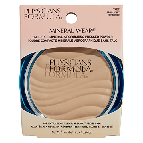 Physicians Formula Mineral Wear Talc-Free Mineral Airbrushing Pressed Powder Translucent | Dermatologist Tested, Clinically Tested - Morena Vogue