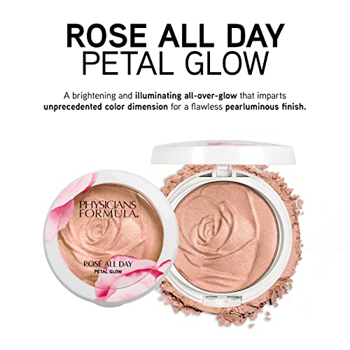 Physicians Formula Rosé All Day Highlighter Blush Face Powder, Shimmer Petal Glow, Pink Soft Petal, Dermatologist Tested, Clinicially Tested - Morena Vogue