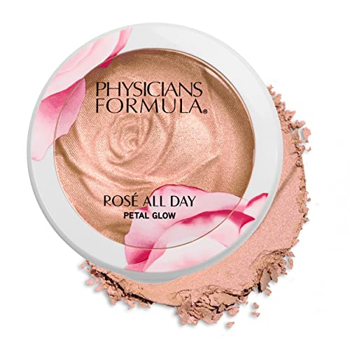 Physicians Formula Rosé All Day Highlighter Blush Face Powder, Shimmer Petal Glow, Pink Soft Petal, Dermatologist Tested, Clinicially Tested - Morena Vogue