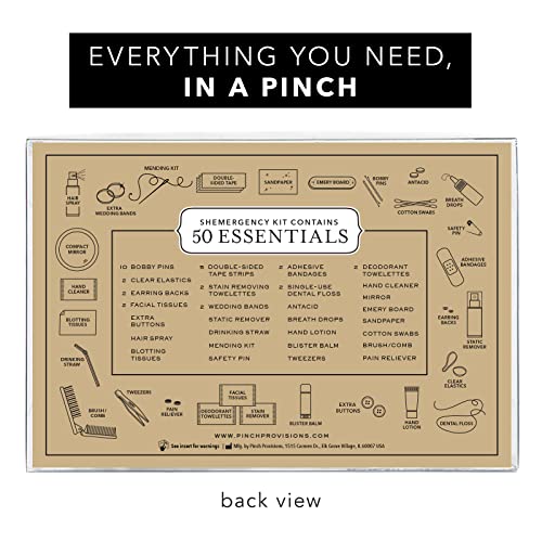 Pinch Provisions Shemergency Kit for Brides, Includes 50 Must-Have Emergency Essential Items for The Big Day, Mid-Size Multi-Functional Pouch, Perfect Survival Kit for Wedding Day - Morena Vogue