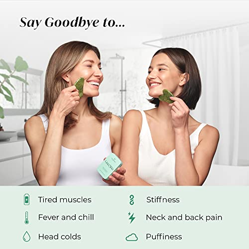 PLANTIFIQUE Gua Sha Facial Tools - Massage Tool - Jawline Sculptor - Face Sculpting Tool for Your Skincare Routine - Jade Gua Sha - Morena Vogue