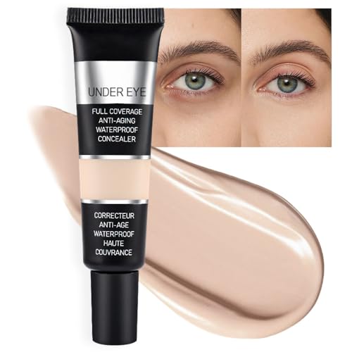 Pro Under Eye Full Coverage Liquid Concealer to Cover Dark Circles, Scars, Redness, Spots, Fine Lines, Corrector Anti-Aging Natural Finish, Moistening Smooth Cream, Waterproof 0.4 fl oz - Medium# - Morena Vogue