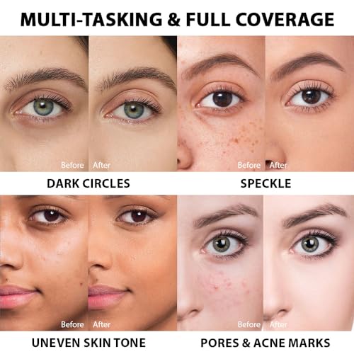 Pro Under Eye Full Coverage Liquid Concealer to Cover Dark Circles, Scars, Redness, Spots, Fine Lines, Corrector Anti-Aging Natural Finish, Moistening Smooth Cream, Waterproof 0.4 fl oz - Medium# - Morena Vogue