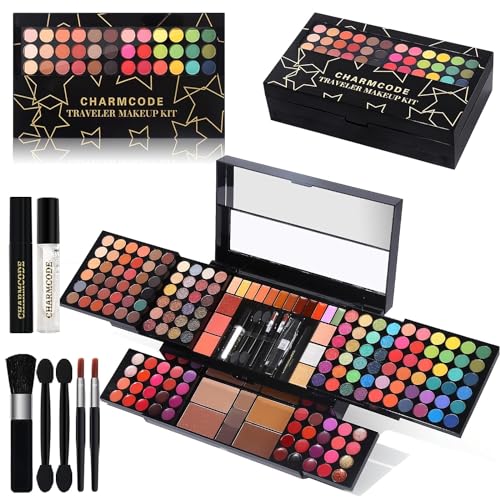 Professional All in One Makeup Kit for Women Full Kit,186 Colors Make Up Palette Valentine's Day Gift Set, Including Eyeshadow,Lip Gloss,Concealer,Highlighter,Contour,Brow Powder,Mascara,Blush & Brush - Morena Vogue