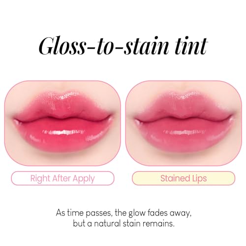 Pudding Glow Korean Lip Tint | Long-Lasting Lip Gloss Tint for Glowy | Moisturizing, Non-Sticky Glossy Lip Stain 0.14 Oz (03 CANDY BERRY) - Morena Vogue