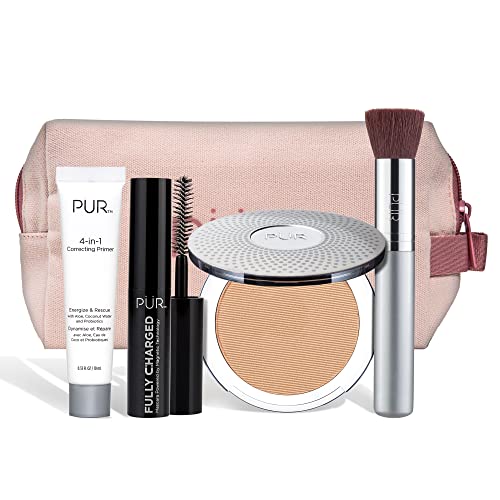 PÜR Beauty Multitasking Essentials Best Sellers Kit, Everyday Look Deluxe Kit, Condition & Moisturize Skin, Cruelty Free, Golden Medium - Morena Vogue