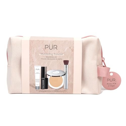 PÜR Beauty Multitasking Essentials Best Sellers Kit, Everyday Look Deluxe Kit, Condition & Moisturize Skin, Cruelty Free, Golden Medium - Morena Vogue