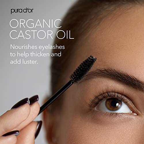 PURA D'OR Organic Castor Oil (4oz + 2 BONUS Pre-Filled Eyelash & Eyebrow Brushes) 100% Pure, Cold Pressed, Hexane Free Serum For Fuller, Thicker Lashes & Brows & Moisturizes Skin - Morena Vogue