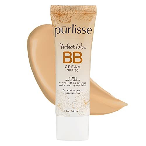 pūrlisse Perfect Glow BB Cream SPF 30: Clean & Cruelty-Free, Medium Flawless Coverage, Hydrates with Jasmine | Light Medium 1.4oz - Morena Vogue