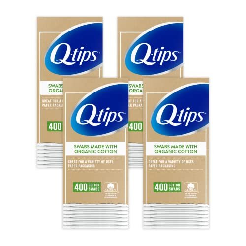 Q-tips Cotton Swabs Organic Swab Ultimate Home and Beauty Tool Made from Organic Cotton, Paper 400 Count(Pack of 4) - Morena Vogue