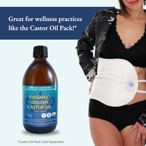 QUEEN OF THE THRONES Organic Golden Castor Oil - 500mL (16.9oz) | 100% Pure & Expeller-Pressed for Hair, Skin & Digestion | Hexane Free | USDA Certified - Morena Vogue