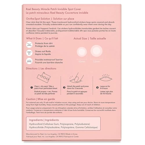 Rael Pimple Patches, Miracle Invisible Spot Cover - Hydrocolloid Acne Patch for Face, Blemishes, Zits Absorbing Patch, Breakouts Spot Treatment for Skin Care, Facial Sticker, 2 Sizes (96 Count) - Morena Vogue