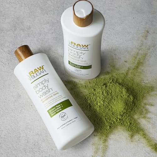 Raw Sugar Green Tea + Cucumber + Aloe Vera Body Love Bundle - Sensitive Skin Body Wash, Body Scrub & Body Butter, Clean Ingredients, Formulated without Sulfates and Parabens - Morena Vogue