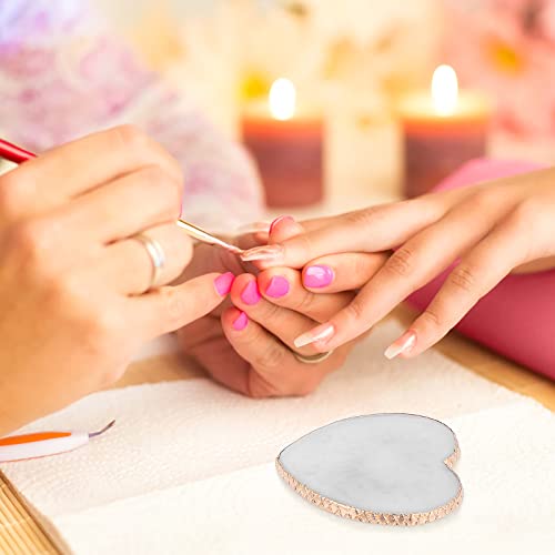 Resin Nail Art Palette Gold Edge Nail Holder Heart Shaped Color Makeup Foundation Mixing Tools Display Board Gel Nail Art Color Mixing Palette Painting Tray Manicure Tool - Morena Vogue