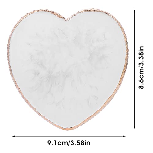 Resin Nail Art Palette Gold Edge Nail Holder Heart Shaped Color Makeup Foundation Mixing Tools Display Board Gel Nail Art Color Mixing Palette Painting Tray Manicure Tool - Morena Vogue