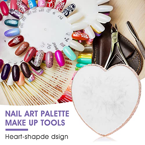 Resin Nail Art Palette Nail Mixing Palette Polish Color Mixing Plate Golden Edge Nail Holder Display Board Heart Shape Cosmetic Mixing Tools - Morena Vogue