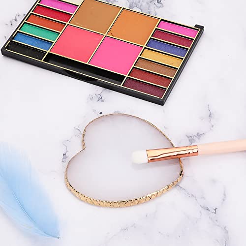 Resin Nail Art Palette Nail Mixing Palette Polish Color Mixing Plate Golden Edge Nail Holder Display Board Heart Shape Cosmetic Mixing Tools - Morena Vogue