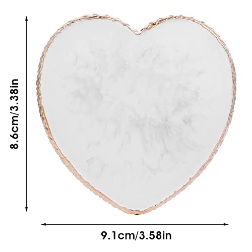 Resin Nail Art Palette Nail Mixing Palette Polish Color Mixing Plate Golden Edge Nail Holder Display Board Heart Shape Cosmetic Mixing Tools - Morena Vogue