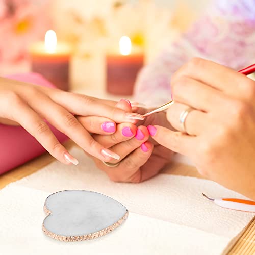 Resin Nail Art Palette Nail Mixing Palette Polish Color Mixing Plate Golden Edge Nail Holder Display Board Heart Shape Cosmetic Mixing Tools - Morena Vogue