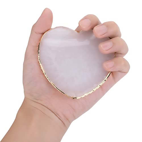 Resin Nail Art Palette Nail Mixing Palette Polish Color Mixing Plate Golden Edge Nail Holder Display Board Heart Shape Cosmetic Mixing Tools - Morena Vogue