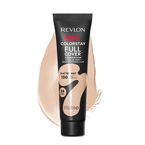 Revlon ColorStay Full Cover Longwear Matte Foundation, Heat & Sweat Resistant Lightweight Face Makeup, Buff (150), 1.0 oz - Morena Vogue