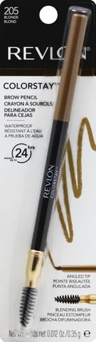 Revlon Eyebrow Pencil, Colorstay Eye Makeup with Eyebrow Spoolie, Waterproof, Longwearing Angled Precision Tip, 205 Blonde, 0.01 Oz - Morena Vogue