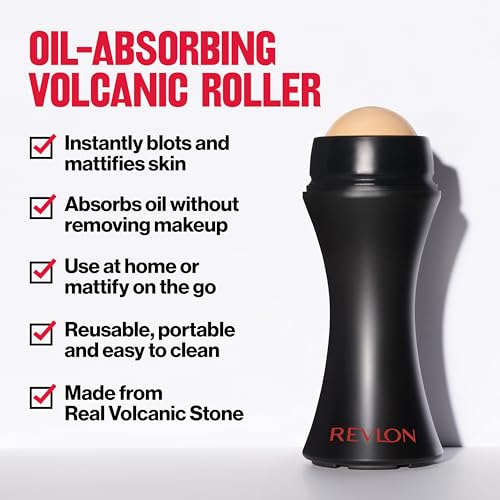 Revlon Face Roller, Gifts for Women, Stocking Stuffers, Oily Skin Control for Face Makeup, Oil Absorbing, Volcanic Reusable Facial Skincare Tool for At-Home or On-the-Go Mini Massage - Morena Vogue