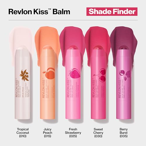 Revlon Lip Balm, Kiss Tinted Lip Balm, Face Makeup with Lasting Hydration, SPF 20, Infused with Natural Fruit Oils, 035 Berry Burst, 0.09 Oz - Morena Vogue