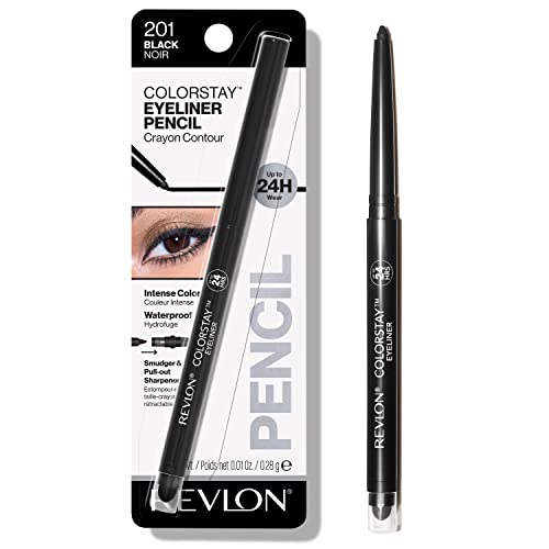 Revlon Pencil Eyeliner, ColorStay Eye Makeup with Built-in Sharpener, Waterproof, Smudge-proof, Longwearing with Ultra-Fine Tip, 201 Black, 0.01 oz - Morena Vogue