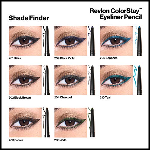 Revlon Pencil Eyeliner, ColorStay Eye Makeup with Built-in Sharpener, Waterproof, Smudge-proof, Longwearing with Ultra-Fine Tip, 201 Black, 0.01 oz - Morena Vogue