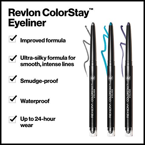 Revlon Pencil Eyeliner, ColorStay Eye Makeup with Built-in Sharpener, Waterproof, Smudge-proof, Longwearing with Ultra-Fine Tip, 201 Black, 0.01 oz - Morena Vogue