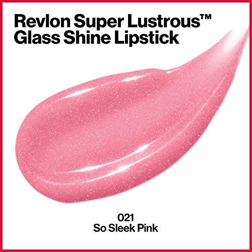 Revlon Super Lustrous Glass Shine Lipstick, Flawless Moisturizing Lip Color with Aloe, Hyaluronic Acid and Rose Quartz, So Sleek Pink (021), 0.15 oz - Morena Vogue