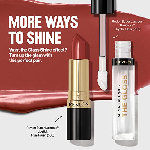 Revlon Super Lustrous Glass Shine Lipstick, Flawless Moisturizing Lip Color with Aloe, Hyaluronic Acid and Rose Quartz, So Sleek Pink (021), 0.15 oz - Morena Vogue