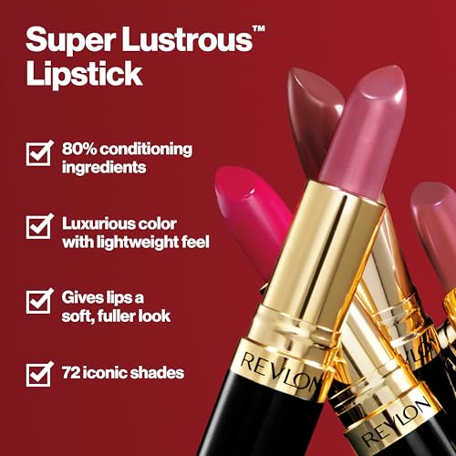 Revlon Super Lustrous Lipstick, High Impact Lipcolor with Moisturizing Creamy Formula, Infused with Vitamin E and Avocado Oil in Mauves & Trends, Smoky Rose (245) 0.15 oz - Morena Vogue