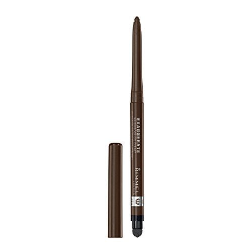 Rimmel London Exaggerate Waterproof Eye Definer Eyeliner, Highly Pigmented, Long-Wearing, Built-In Smudger, 212, Rich Brown, 0.01oz - Morena Vogue