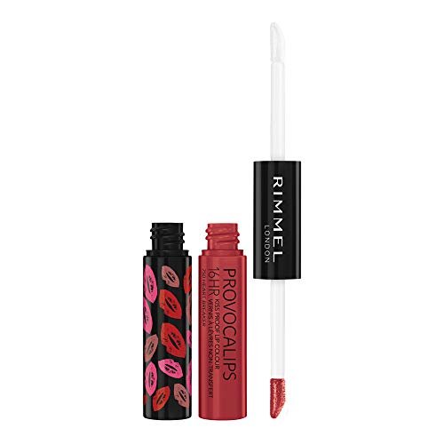 Rimmel London Provocalips 16hr Kiss-Proof Lip Color - Two-Step Liquid Lipstick to Lock in Color and Shine - 750 Heart Breaker, .14 fl.oz. - Morena Vogue