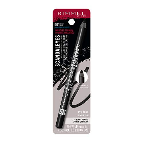 Rimmel London Scandaleyes Waterproof Gel Pencil Eyeliner, Long-Wearing, Ultra-Smooth, Smudge-Proof, 001, Black, 0.04oz - Morena Vogue