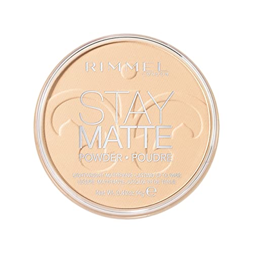 Rimmel London Stay Matte - 001 Transparent - Pressed Powder, Lightweight, High Coverage, Shine Control, 0.49oz - Morena Vogue