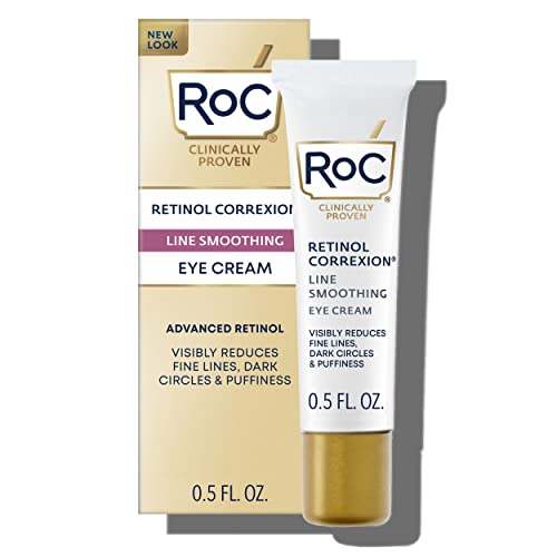 RoC Retinol Correxion Under Eye Cream for Dark Circles & Puffiness, Daily Wrinkle Cream, Anti Aging Line Smoothing Skin Care Treatment for Women and Men, 0.5 oz (Packaging May Vary) - Morena Vogue