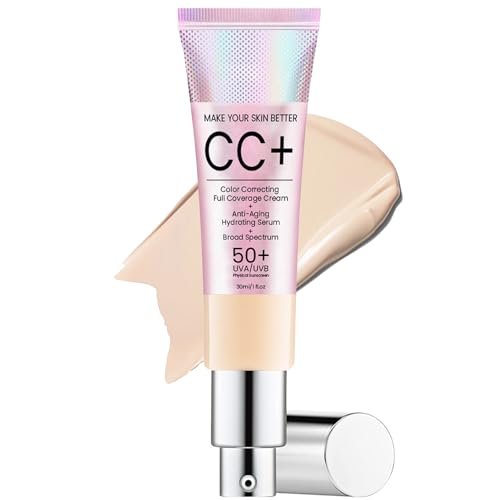 Rosarden CC Cream with SPF 50, CC Cream Foundation, Lightweight CC Cream Foundation Full Coverage, Evens Skin Tone, Control Oil and Moisturize Waterproof Long Lasting Matte CC Cream (Ivory) - Morena Vogue