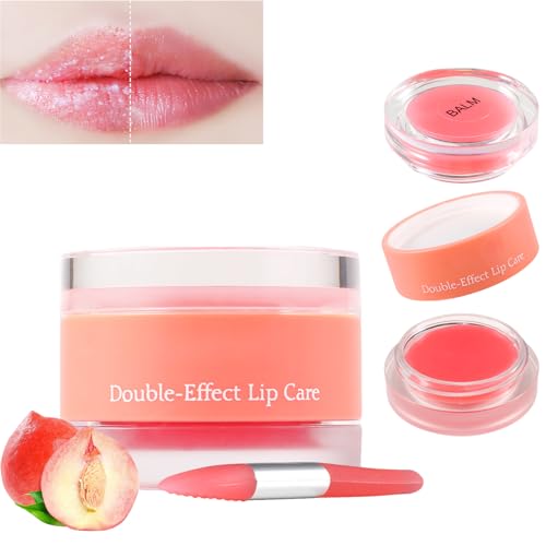 Rosarden Lip Exfoliator Scrub & Moisturizer, Lip Scrub for Dry Lips, Cracked Lips, Peeling Lip Primer, Moisturizing Lip, Overnight Lip Repair, Hydrating Sleep Lip Mask for Women Lip Care (Peach) - Morena Vogue