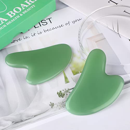 rosenice Gua Sha Facial Tools Guasha Tool Gua Sha Jade Stone Manual Massage Sticks for Jawline Sculpting and Puffiness Reducing for Face Body Relieve Muscle Tensions Reduce Festive Gifts - Morena Vogue