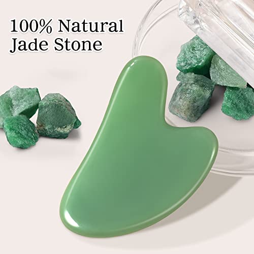 rosenice Gua Sha Facial Tools Guasha Tool Gua Sha Jade Stone Manual Massage Sticks for Jawline Sculpting and Puffiness Reducing for Face Body Relieve Muscle Tensions Reduce Festive Gifts - Morena Vogue