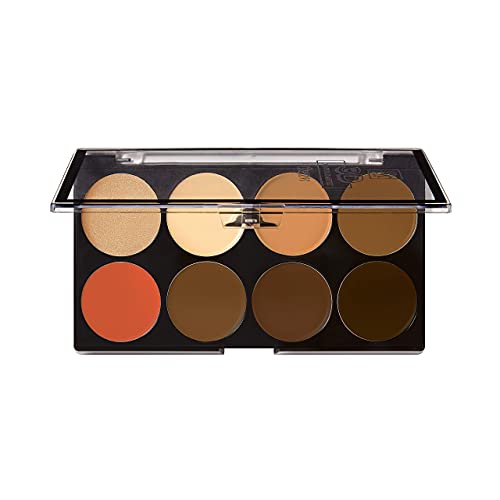 Ruby Kisses Flawless Finish with 3D Contour Cream Makeup Palette – Lightweight, Multi-Palette, Contouring Foundation, Creamy, Sculpt &Highlighting, Define Cheekbones (Dark Medium) - Morena Vogue