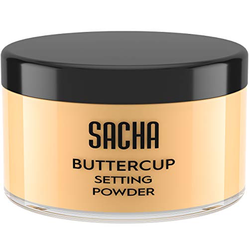 Sacha BUTTERCUP Setting Powder Makeup 1.75 Oz. Translucent Setting Powder for Oily Skin Finishing Powder Loose Powder Makeup Blurring Powder Blurs Fine Lines and Pores For Medium to Dark Skin Tones - Morena Vogue