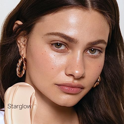 Saie Mini Glowy Super Gel Lightweight Illuminator - Luminizer + Makeup Primer for Glowing Skin - Enriched with Vitamin C + Hydrating Squalane Oil - Wear Alone or Under Makeup - Starglow (0.5 oz) - Morena Vogue