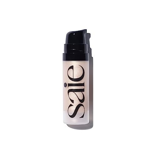 Saie Mini Glowy Super Gel Lightweight Illuminator - Luminizer + Makeup Primer for Glowing Skin - Enriched with Vitamin C + Hydrating Squalane Oil - Wear Alone or Under Makeup - Starglow (0.5 oz) - Morena Vogue