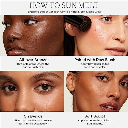 Saie Sun Melt Bronzer - Buildable Cream-Balm Bronzer For Face Sculpting - Cream Contour with Velvet Finish - Medium Bronze (1 oz) - Morena Vogue