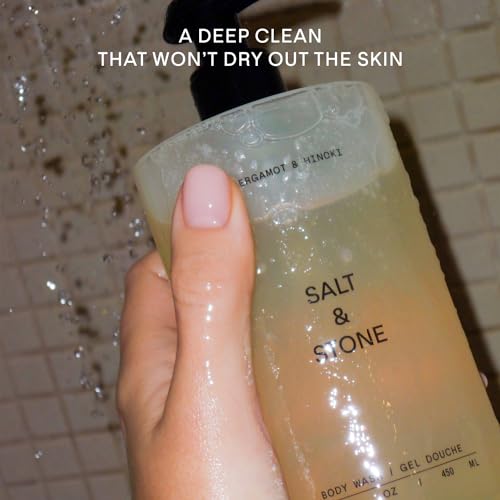 Salt & Stone Antioxidant-Rich Body Wash | Cleanse, Nourish & Soften Skin with Niacinamide & Hyaluronic Acid | Free From Parabens, Sulfates & Phthalates - Morena Vogue